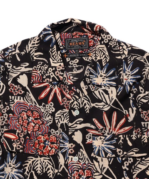 BEAMS PLUS(ビームスプラス)の「Open Collar Block Print ②(シャツ/ブラウス・メンズ・ブラック・X-LARGE/SMALL/LARGE/MEDIUM)」の4枚目の写真