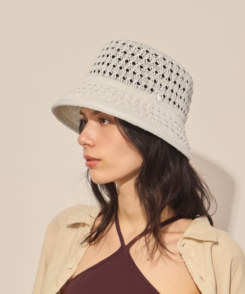 arth(アース)の「arth Cable Mesh Thermo Bucket / アース(ハット・レディース・ネイビー/ホワイト/グリーン・M/57.5cm)」の18枚目の写真