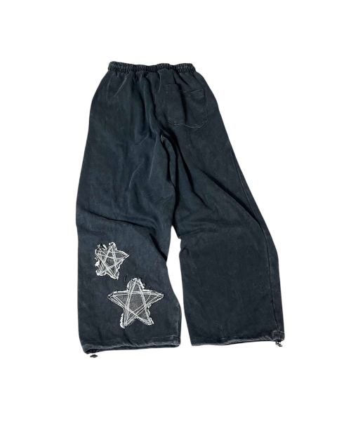 SK8ER ROCK(スケーターロック)の「Stars Vintage Washing Wide Pants ((washed black))(スウェットパンツ・レディース・その他・MEDIUM/LARGE)」の6枚目の写真