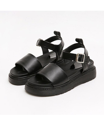 バンプ2カラー ベーシックプラットフォームサンダル 5.5cm