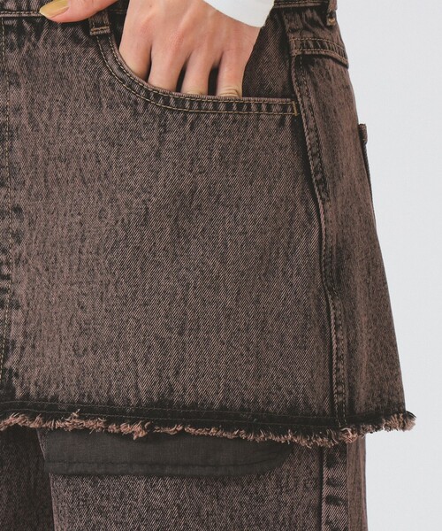 Ray BEAMS(レイビームス)の「デニムスカート レイヤード パンツ(デニムパンツ・レディース・ブルー系その他4/ダークブラウン・0/1)」の17枚目の写真