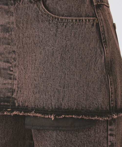 Ray BEAMS(レイビームス)の「デニムスカート レイヤード パンツ(デニムパンツ・レディース・ブルー系その他4/ダークブラウン・0/1)」の18枚目の写真