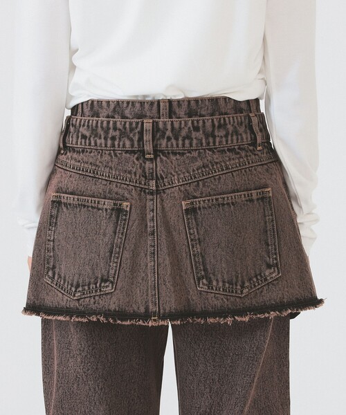 Ray BEAMS(レイビームス)の「デニムスカート レイヤード パンツ(デニムパンツ・レディース・ブルー系その他4/ダークブラウン・0/1)」の19枚目の写真