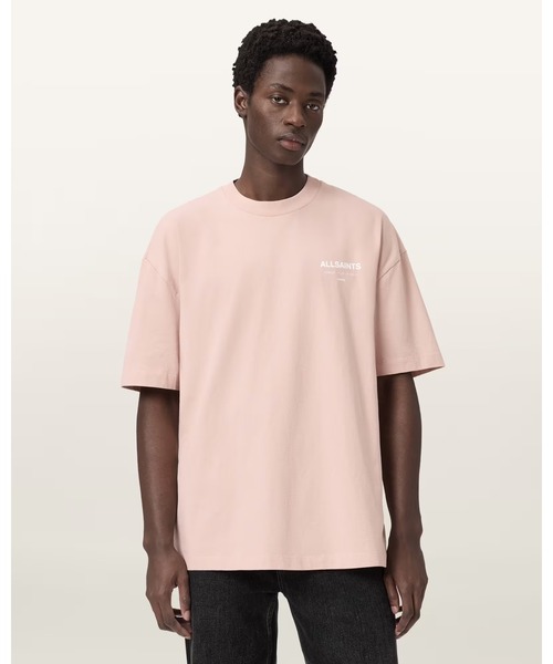 ALLSAINTS(オールセインツ)の「UNDERGROUND OVERSIZED CREW NECK T-SHIRT | アンダーグラウンド オーバーサイズ クルー ネック Tシャツ(Tシャツ/カットソー・メンズ・ピンク系その他・S/M/L/XS)」の1枚目の写真
