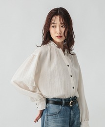 GLOBAL WORK | スキッパーブラウス長袖/601062(シャツ/ブラウス)