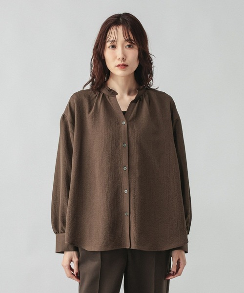 GLOBAL WORK(グローバルワーク)の「スキッパーブラウス長袖/601062(シャツ/ブラウス・レディース・ブラウン系その他6/ブラック系その他/ホワイト/ストライプ・MEDIUM/LARGE)」の21枚目の写真