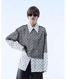seyto（セイト）の「Mesh layered dot shirt / メッシュレイヤードドットシャツ（シャツ/ブラウス）」