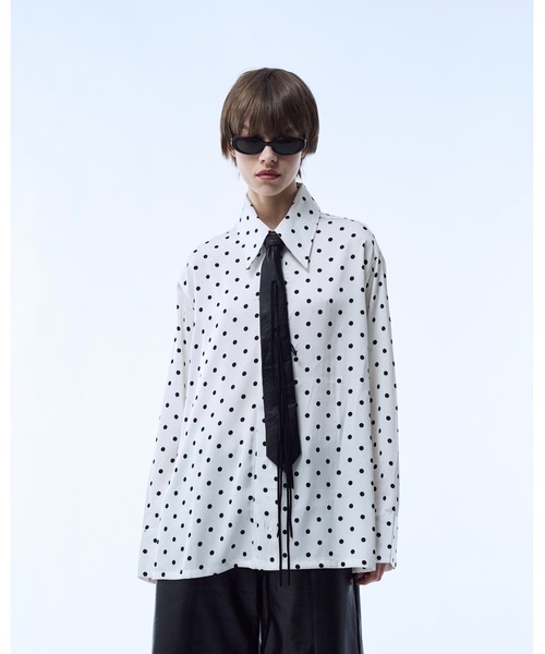Mesh layered dot shirt / メッシュレイヤードドットシャツ（シャツ 