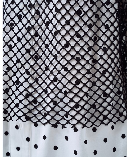seyto(セイト)の「Mesh layered dot shirt / メッシュレイヤードドットシャツ(シャツ/ブラウス・メンズ・ブラック/ホワイト・3/2)」の3枚目の写真