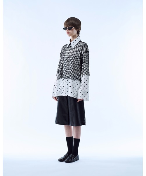 Mesh layered dot shirt / メッシュレイヤードドットシャツ（シャツ 