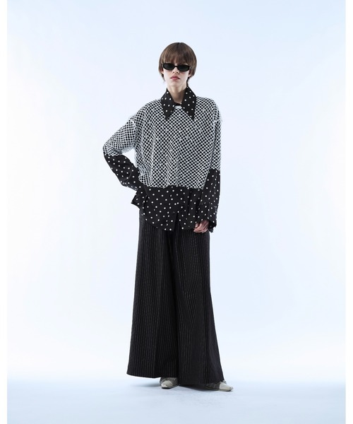 seyto(セイト)の「Mesh layered dot shirt / メッシュレイヤードドットシャツ(シャツ/ブラウス・メンズ・ブラック/ホワイト・3/2)」の7枚目の写真