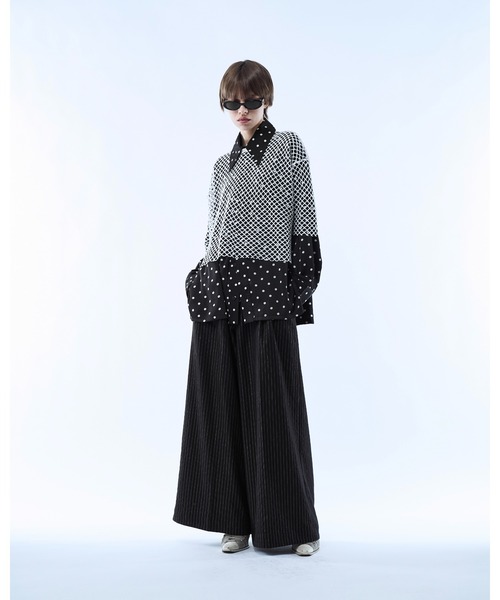 seyto(セイト)の「Mesh layered dot shirt / メッシュレイヤードドットシャツ(シャツ/ブラウス・メンズ・ブラック/ホワイト・3/2)」の9枚目の写真