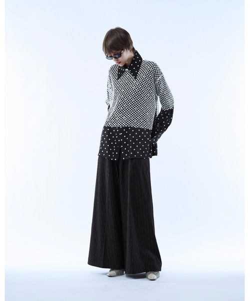 seyto(セイト)の「Mesh layered dot shirt / メッシュレイヤードドットシャツ(シャツ/ブラウス・メンズ・ブラック/ホワイト・3/2)」の10枚目の写真