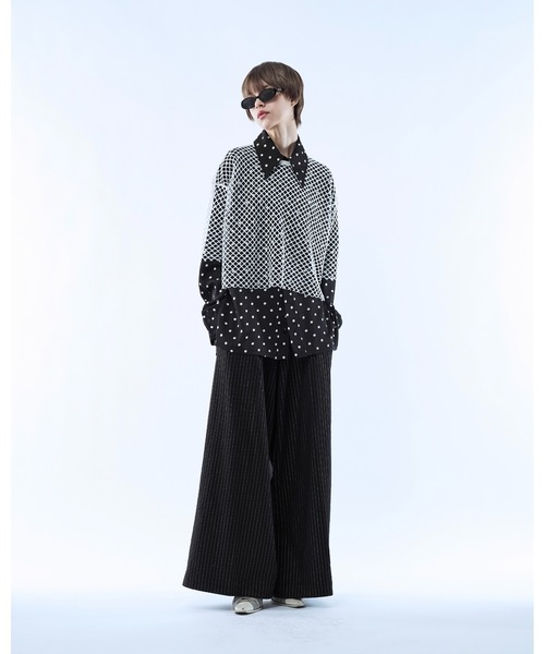 seyto(セイト)の「Mesh layered dot shirt / メッシュレイヤードドットシャツ(シャツ/ブラウス・メンズ・ブラック/ホワイト・3/2)」の11枚目の写真