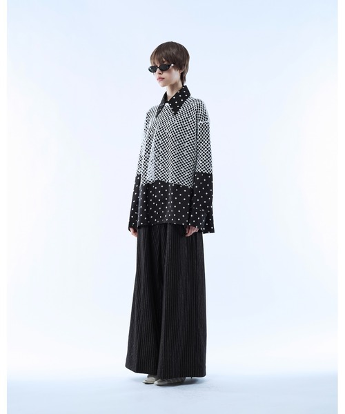 seyto(セイト)の「Mesh layered dot shirt / メッシュレイヤードドットシャツ(シャツ/ブラウス・メンズ・ブラック/ホワイト・3/2)」の12枚目の写真