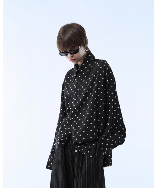 seyto(セイト)の「Mesh layered dot shirt / メッシュレイヤードドットシャツ(シャツ/ブラウス・メンズ・ブラック/ホワイト・3/2)」の15枚目の写真