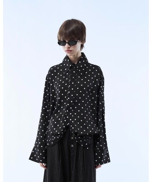 seyto(セイト)の「Mesh layered dot shirt / メッシュレイヤードドットシャツ(シャツ/ブラウス・メンズ・ブラック/ホワイト・3/2)」の17枚目の写真