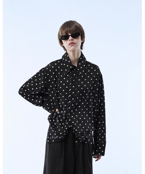 seyto(セイト)の「Mesh layered dot shirt / メッシュレイヤードドットシャツ(シャツ/ブラウス・メンズ・ブラック/ホワイト・3/2)」の20枚目の写真