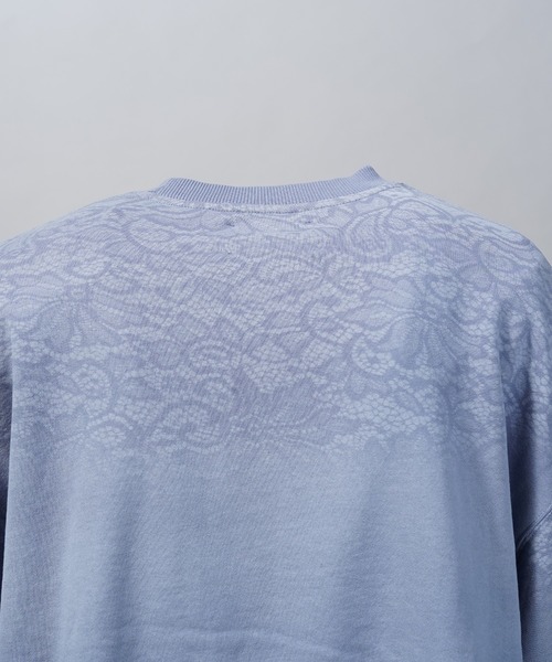 MAISON SPECIAL（メゾンスペシャル）の「《UNISEX》Lace Spray Dye Prime-Over Crew Neck Sweatshirt/レーススプレーダイプライムオーバークルーネックスウェット【MAISON SPECIAL/メゾンスペシャル】（スウェット・メンズ・ブラック/ライトブルー/ライトグリーン・0/1/2）」の10枚目の写真