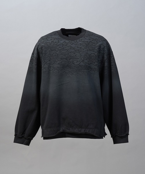 MAISON SPECIAL（メゾンスペシャル）の「《UNISEX》Lace Spray Dye Prime-Over Crew Neck Sweatshirt/レーススプレーダイプライムオーバークルーネックスウェット【MAISON SPECIAL/メゾンスペシャル】（スウェット・メンズ・ブラック/ライトブルー/ライトグリーン・0/1/2）」の12枚目の写真
