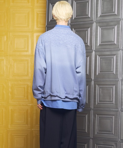 MAISON SPECIAL（メゾンスペシャル）の「《UNISEX》Lace Spray Dye Prime-Over Crew Neck Sweatshirt/レーススプレーダイプライムオーバークルーネックスウェット【MAISON SPECIAL/メゾンスペシャル】（スウェット・メンズ・ブラック/ライトブルー/ライトグリーン・0/1/2）」の17枚目の写真