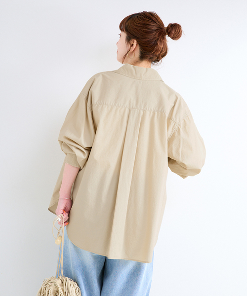 B.C STOCK(ベーセーストック)の「ウォッシャブル / フェイドカラーポプリンシャツ(シャツ/ブラウス・レディース・ベージュ/ホワイト/ブルー・FREE)」の16枚目の写真