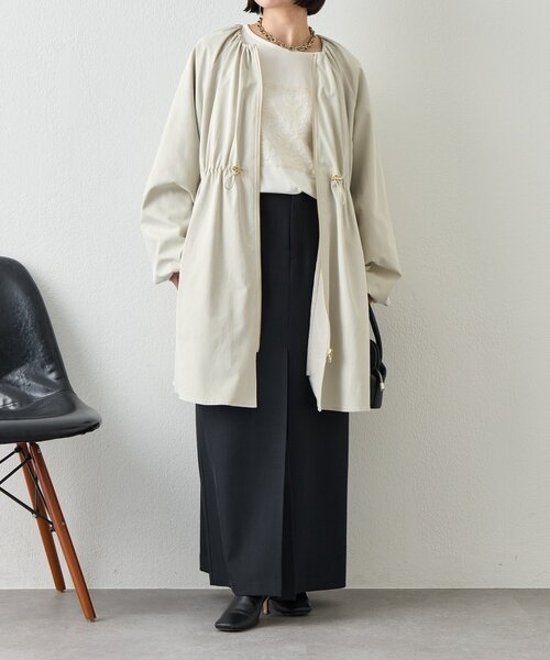 Jena espace merveilleux（ジェナ　エスパスメルヴェイユ）の「バルーンスリーブコート（その他アウター・レディース・カーキ/アイボリー・FREE）」の4枚目の写真