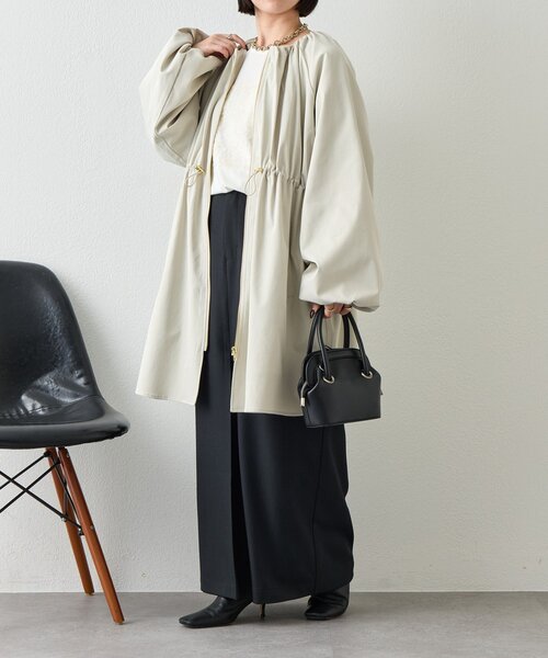 Jena espace merveilleux（ジェナ　エスパスメルヴェイユ）の「バルーンスリーブコート（その他アウター・レディース・カーキ/アイボリー・FREE）」の5枚目の写真