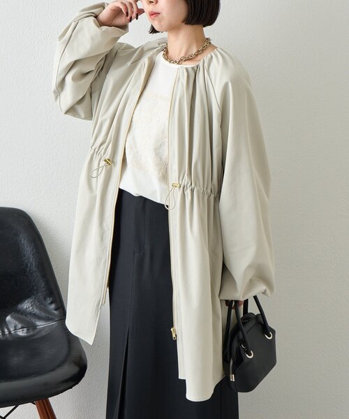 Jena espace merveilleux（ジェナ　エスパスメルヴェイユ）の「バルーンスリーブコート（その他アウター・レディース・カーキ/アイボリー・FREE）」の10枚目の写真