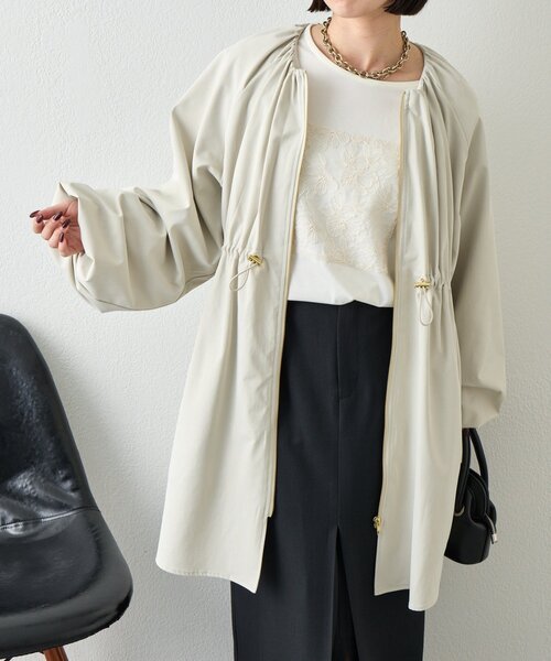 Jena espace merveilleux（ジェナ　エスパスメルヴェイユ）の「バルーンスリーブコート（その他アウター・レディース・カーキ/アイボリー・FREE）」の11枚目の写真