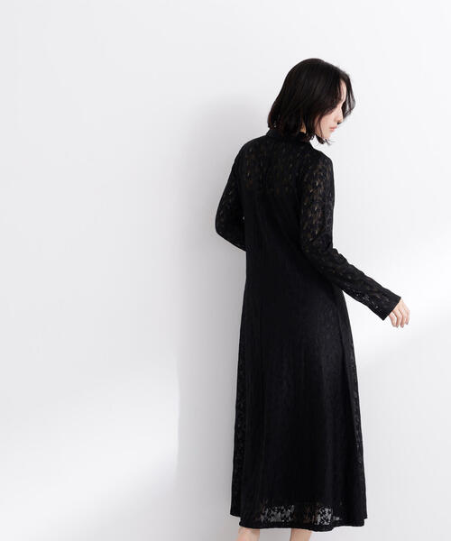 NATURAL BEAUTY BASIC（ナチュラルビューティーベーシック）の「◇レーススキッパーシャツワンピース（シャツワンピース・レディース・ブラック/オフホワイト・P/S/MEDIUM）」の7枚目の写真