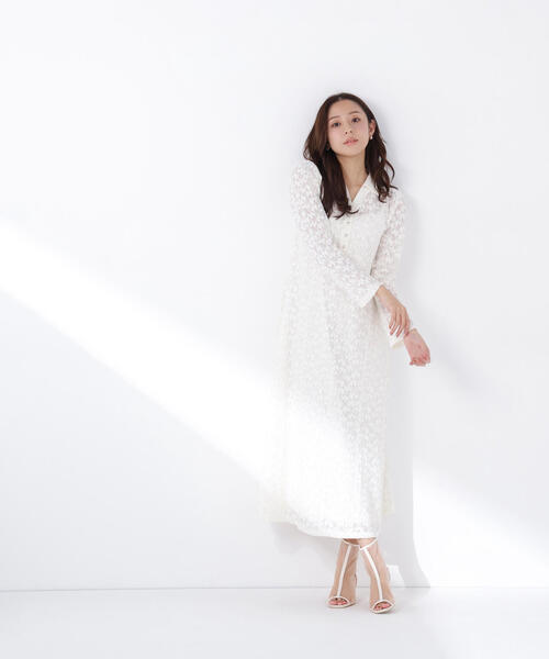 NATURAL BEAUTY BASIC（ナチュラルビューティーベーシック）の「◇レーススキッパーシャツワンピース（シャツワンピース・レディース・ブラック/オフホワイト・P/S/MEDIUM）」の13枚目の写真