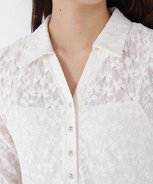 NATURAL BEAUTY BASIC（ナチュラルビューティーベーシック）の「◇レーススキッパーシャツワンピース（シャツワンピース・レディース・ブラック/オフホワイト・P/S/MEDIUM）」の21枚目の写真