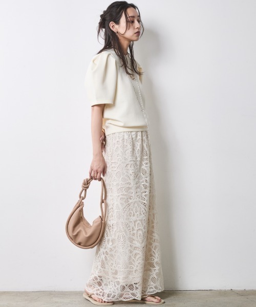 CHIC STYLE（シックスタイル）の「レースストレートロングスカート＜大きいサイズ有＞シックスタイル（スカート・レディース・モカ/ベージュ・M/L/LL/3L/4L/5L）」の9枚目の写真