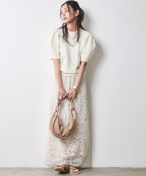 CHIC STYLE（シックスタイル）の「レースストレートロングスカート＜大きいサイズ有＞シックスタイル（スカート・レディース・モカ/ベージュ・M/L/LL/3L/4L/5L）」の11枚目の写真