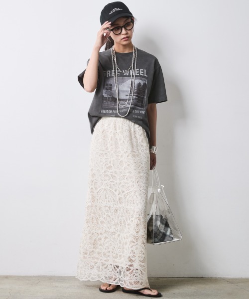 CHIC STYLE（シックスタイル）の「レースストレートロングスカート＜大きいサイズ有＞シックスタイル（スカート・レディース・モカ/ベージュ・M/L/LL/3L/4L/5L）」の12枚目の写真