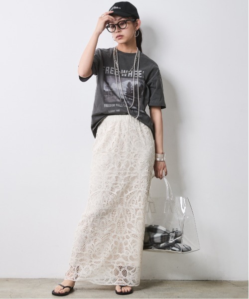 CHIC STYLE（シックスタイル）の「レースストレートロングスカート＜大きいサイズ有＞シックスタイル（スカート・レディース・モカ/ベージュ・M/L/LL/3L/4L/5L）」の13枚目の写真