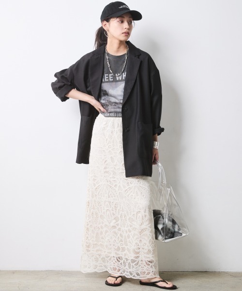 CHIC STYLE（シックスタイル）の「レースストレートロングスカート＜大きいサイズ有＞シックスタイル（スカート・レディース・モカ/ベージュ・M/L/LL/3L/4L/5L）」の17枚目の写真