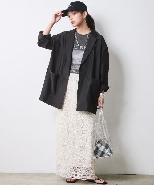 CHIC STYLE（シックスタイル）の「レースストレートロングスカート＜大きいサイズ有＞シックスタイル（スカート・レディース・モカ/ベージュ・M/L/LL/3L/4L/5L）」の18枚目の写真