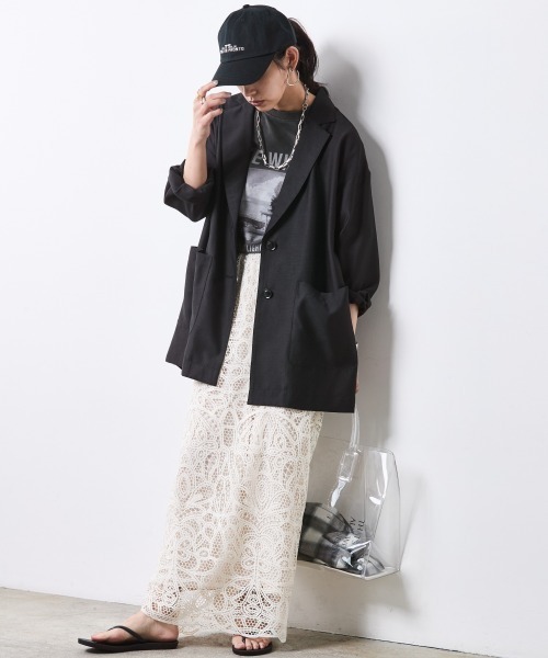 CHIC STYLE（シックスタイル）の「レースストレートロングスカート＜大きいサイズ有＞シックスタイル（スカート・レディース・モカ/ベージュ・M/L/LL/3L/4L/5L）」の19枚目の写真