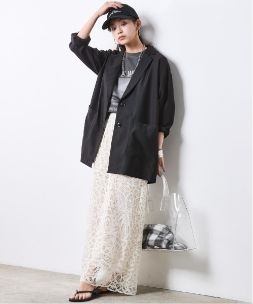 CHIC STYLE（シックスタイル）の「レースストレートロングスカート＜大きいサイズ有＞シックスタイル（スカート・レディース・モカ/ベージュ・M/L/LL/3L/4L/5L）」の20枚目の写真