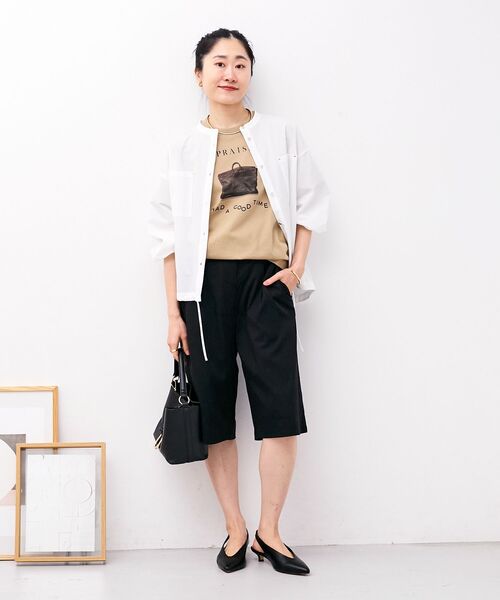 le.coeur blanc（ルクールブラン）の「ストレッチラッシュガードシャツ（シャツ/ブラウス・レディース・モカ/サックスブルー/オフホワイト・38）」の13枚目の写真