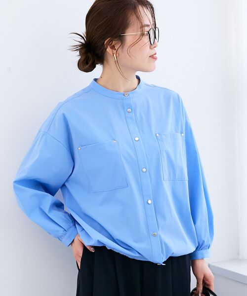 le.coeur blanc（ルクールブラン）の「ストレッチラッシュガードシャツ（シャツ/ブラウス・レディース・モカ/サックスブルー/オフホワイト・38）」の21枚目の写真