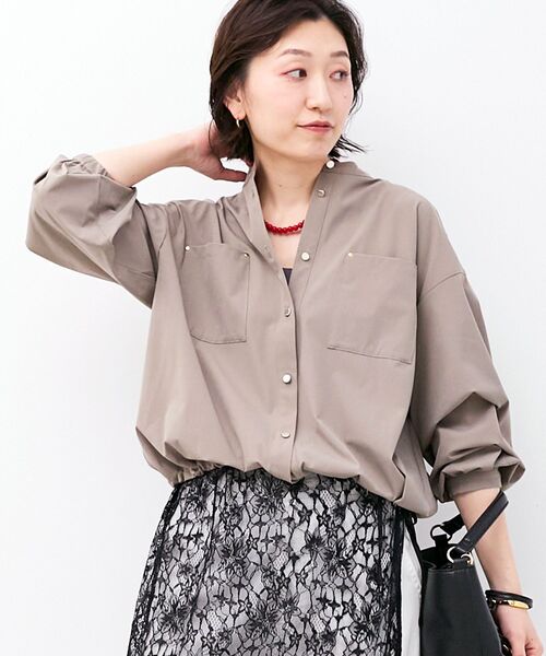 le.coeur blanc(ルクールブラン)の「ストレッチラッシュガードシャツ(シャツ/ブラウス・レディース・モカ/サックスブルー/オフホワイト・38)」の22枚目の写真