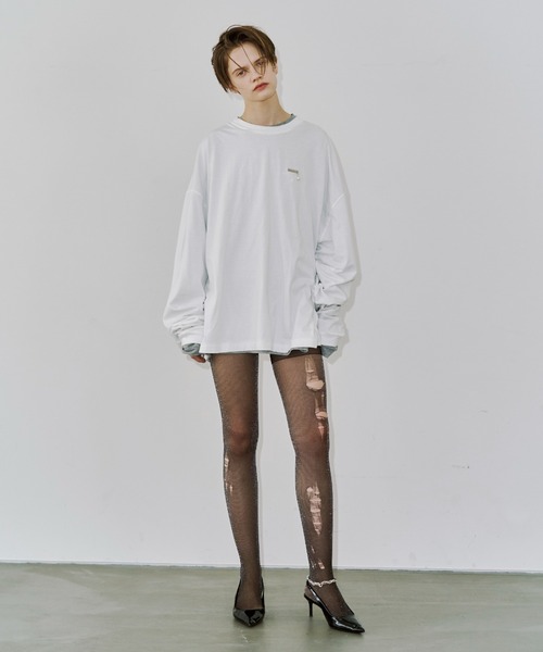 JOSE MOON（ジョゼムーン）の「PEARL LONG SLEEVE TSHIRT/パールロングスリーブTシャツ（Tシャツ/カットソー・レディース・ホワイト/グレー/ブラック・FREE）」の8枚目の写真