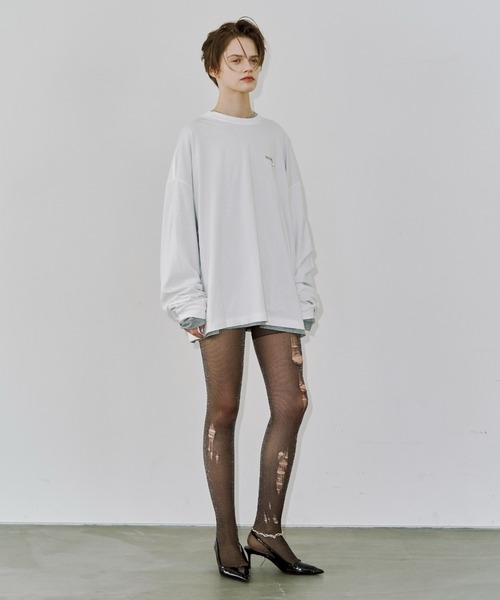 JOSE MOON（ジョゼムーン）の「PEARL LONG SLEEVE TSHIRT/パールロングスリーブTシャツ（Tシャツ/カットソー・レディース・ホワイト/グレー/ブラック・FREE）」の10枚目の写真