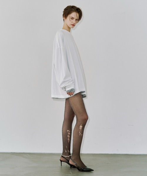 JOSE MOON（ジョゼムーン）の「PEARL LONG SLEEVE TSHIRT/パールロングスリーブTシャツ（Tシャツ/カットソー・レディース・ホワイト/グレー/ブラック・FREE）」の11枚目の写真