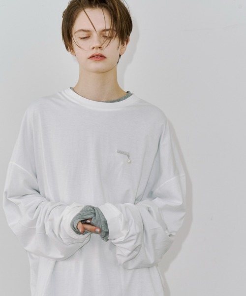 JOSE MOON（ジョゼムーン）の「PEARL LONG SLEEVE TSHIRT/パールロングスリーブTシャツ（Tシャツ/カットソー・レディース・ホワイト/グレー/ブラック・FREE）」の14枚目の写真