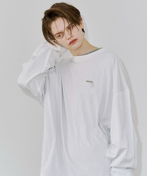 JOSE MOON（ジョゼムーン）の「PEARL LONG SLEEVE TSHIRT/パールロングスリーブTシャツ（Tシャツ/カットソー・レディース・ホワイト/グレー/ブラック・FREE）」の13枚目の写真