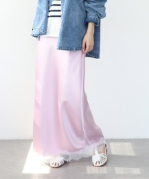 サテン×レース バイアススカート